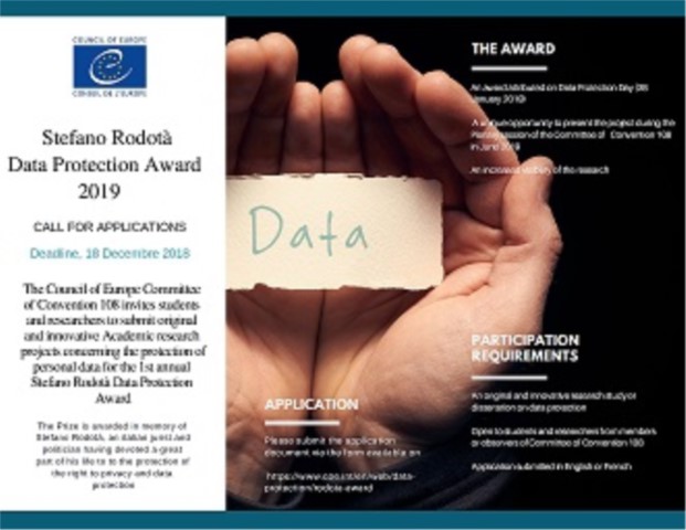 Un premio alla memoria di Stefano Rodotà, istituito dal Comitato della Convenzione 108 del Consiglio d’Europa