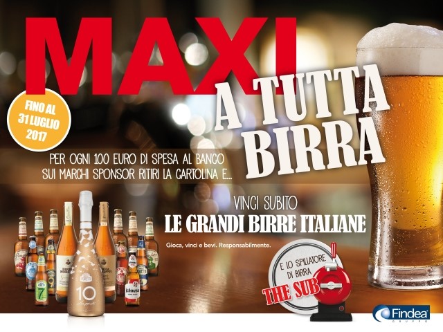 “Maxi a tutta birra”: al via il concorso a premi organizzato da Findea