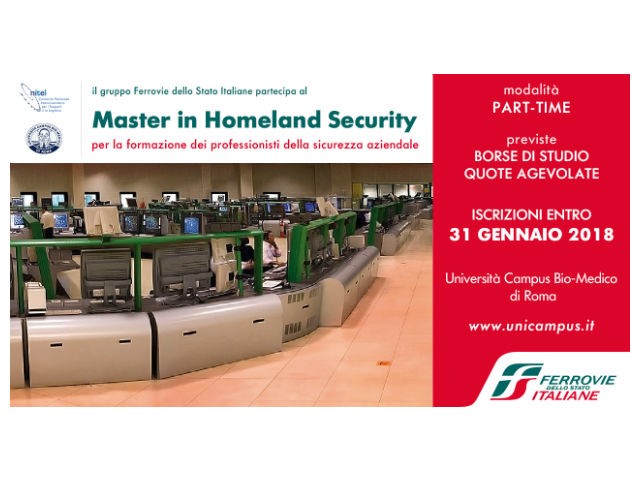 “Sistemi, metodi e strumenti per la security e il crisis management”, X edizione del Master Homeland security