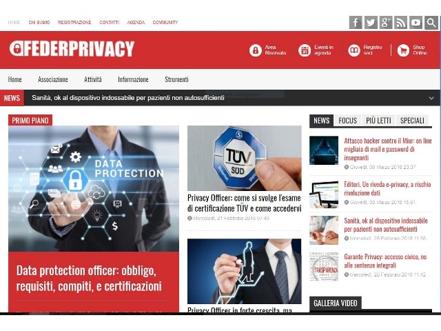 Federprivacy festeggia i 10 anni con un nuovo sito