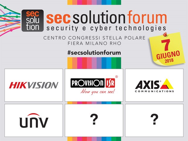 Cyber security e GDPR: talk show con i principali produttori di videosorveglianza, a secsolutionforum 