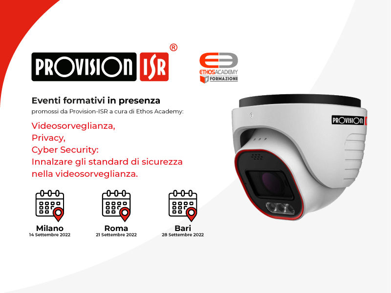 Cyber security e privacy nella TVCC: elevare gli standard di sicurezza, il road show di Provision ISR