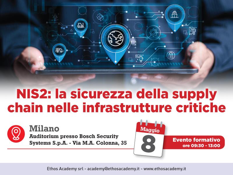 Evento formativo. NIS2: La sicurezza della supply chain nelle infrastrutture critiche