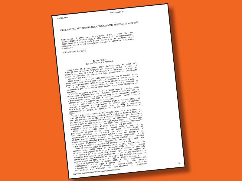 La security privata nella Strategia di Sicurezza Nazionale