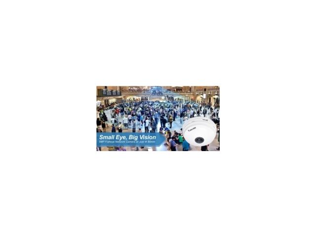 La più piccola videocamera di rete fisheye 