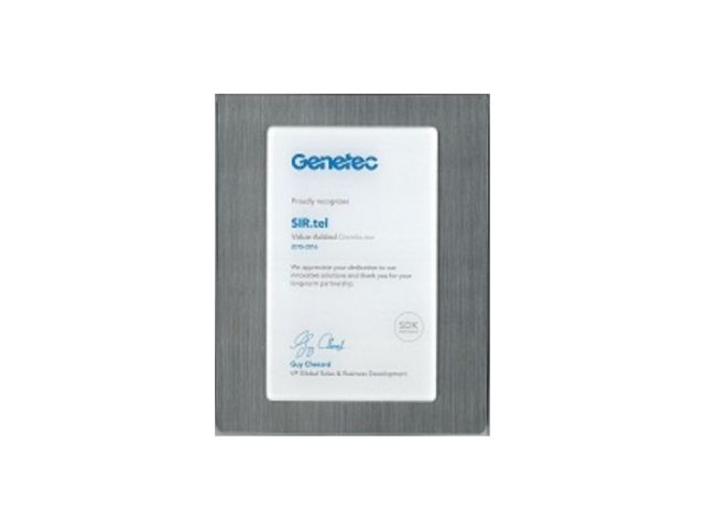SIR.tel riconosciuta da Genetec come VALUE ADDED Partner anche per il biennio 2015/2016