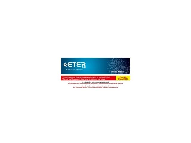 Eter Biometric Technologies rinnova la sua presenza a Sicurezza 2015