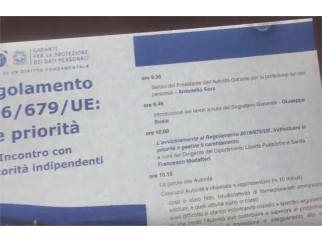 Regolamento privacy Ue: avviata iniziativa del Garante per le Pubbliche amministrazioni