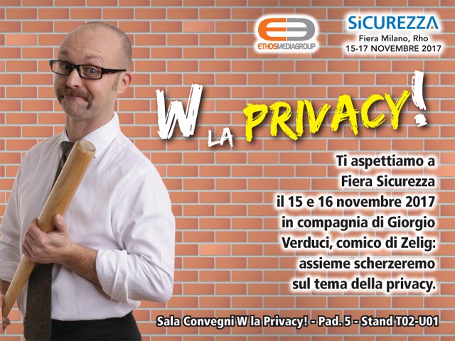 La privacy? Scherziamoci sopra! A Sicurezza 2017, la lezione spettacolo di Giorgio Verduci 