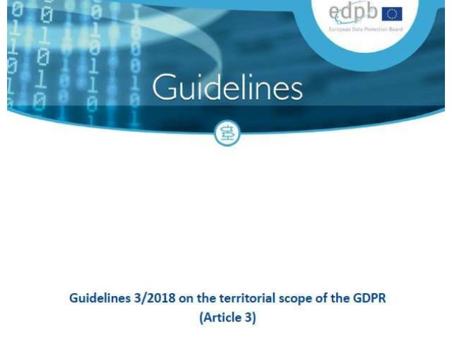 EDPB: pubblicate le Linee-guida sull'ambito di applicazione territoriale