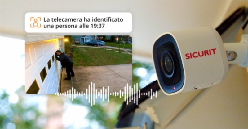 Sicurit Alarmitalia, telecamera WIFI per esterno con audio bidirezionale e human detection