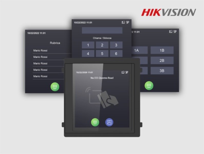 Modulo touch screen per pulsantiera virtuale, la soluzione Hikvision per i complessi edilizi