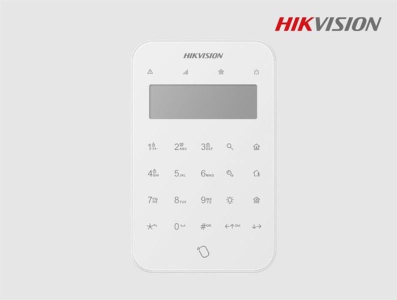 Tastiera wireless HIKVISION con display LCD: lettore TAG MIFARE integrato