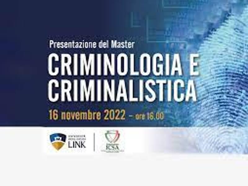 Presentazione “Executive Master in Criminologia e Criminalistica